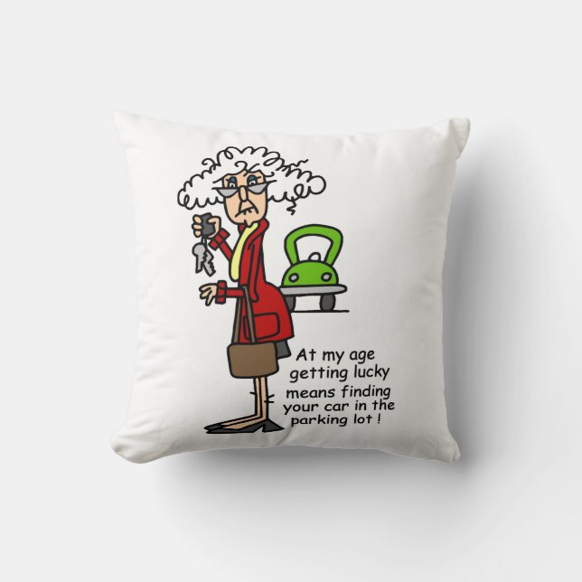 Getting Lucky Humour Throw Pillow (Front)