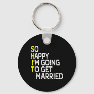 Getting Married Funny Engagement Party Gag Groom B Keychain