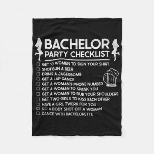 Getting Married Groom Funny Bachelor Checklist Par Fleece Blanket