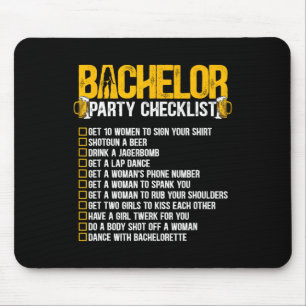 Getting Married Groom Funny Bachelor Party Checkli Mouse Pad