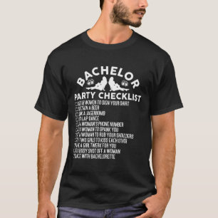 Getting Married Groom Funny Bachelor Party Checkli T-Shirt
