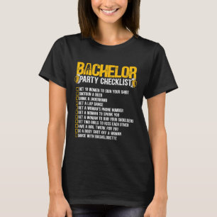 Getting Married Groom Funny Bachelor Party Checkli T-Shirt