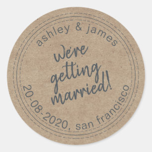 Getting Married Save the Date Kraft Envelope Seal
