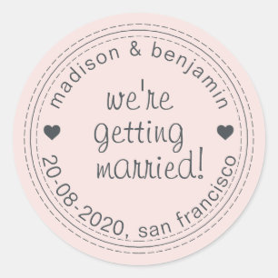 Getting Married Save the Date Pink Envelope Seal