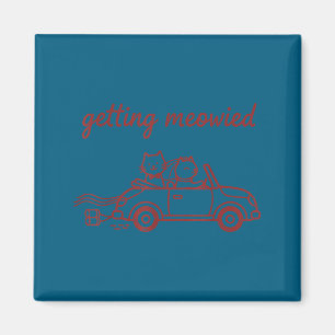 Getting meowied cat wedding bride groom funny  magnet