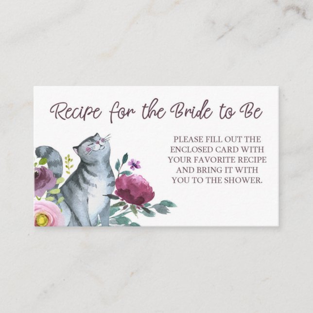 Getting Meowied Recipe Card for Bride to Be (Front)