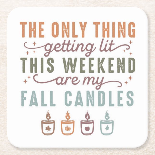 Getting My Fall Candles Square Paper Coaster (Front)