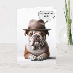 Getting Old Birthday Humour Bulldog With Fedora Card