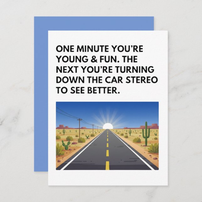 Getting Old Funny Birthday Card Stereo Joke (Front/Back)