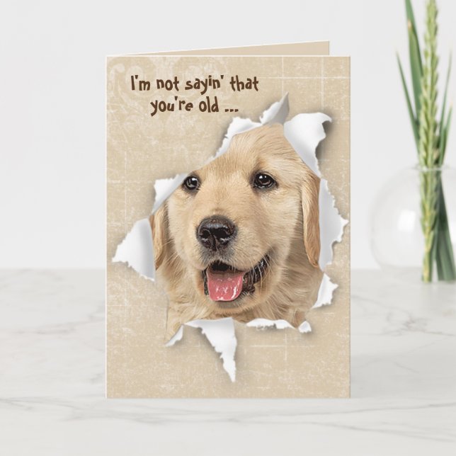 Getting Old Humor Golden Retriever Card (Front)