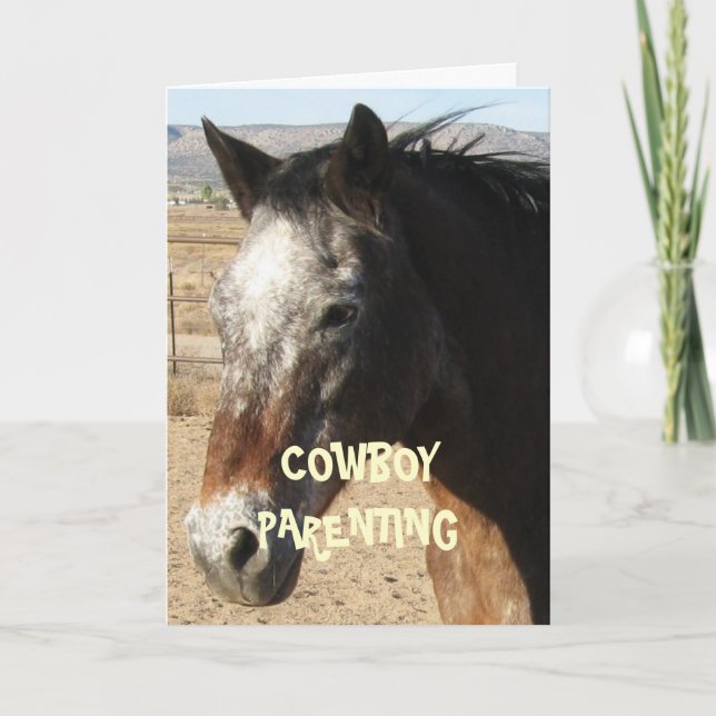 Getting Older and Wiser - Cowboy Parenting Card (Front)