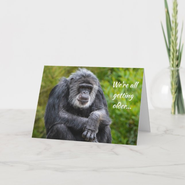 Getting Older Animal Grumpy Gorilla Birthday Card (Front)
