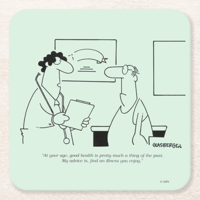Getting Older Square Paper Coaster (Front)