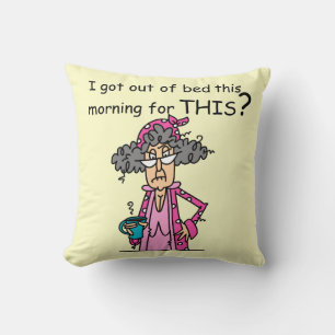 Getting Out of Bed Humour Throw Pillow