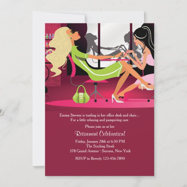 Getting Pampered Retirement Party Invitation (Front)