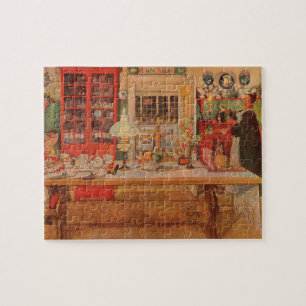 Getting Ready for a Game of Cards by Carl Larsson Jigsaw Puzzle