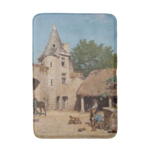 Getting Ready for the Hunt (Medieval Scene) Bath Mat
