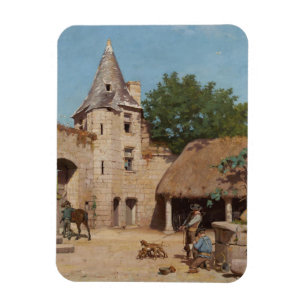 Getting Ready for the Hunt (Medieval Scene) Magnet