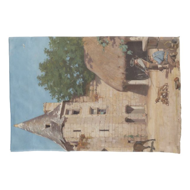 Getting Ready for the Hunt (Medieval Scene) Pillowcase (Front-Left)