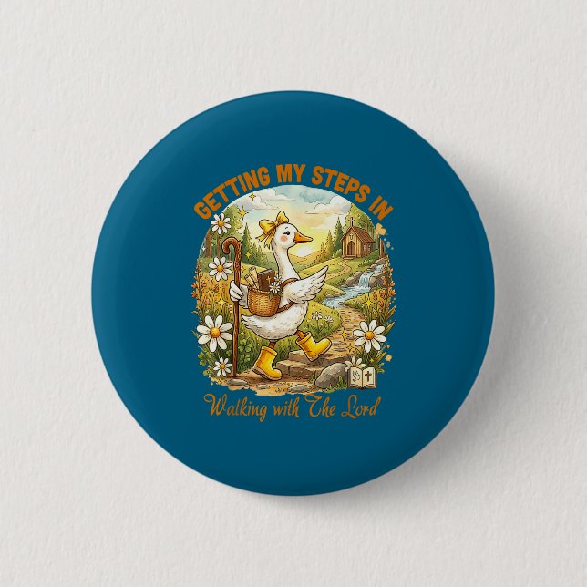 Getting steps in walking with the lord christianGe 2 Inch Round Button (Front)