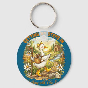 Getting steps in walking with the lord christianGe Keychain