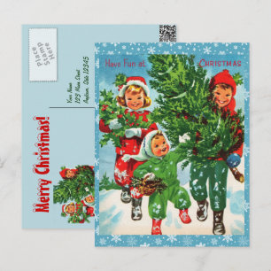 Getting The Christmas Tree Postcard