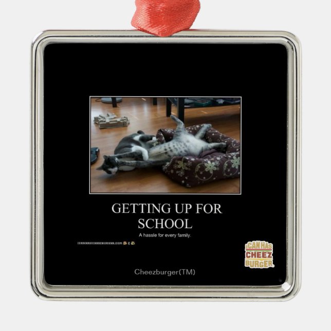 Getting Up For School Metal Ornament (Front)