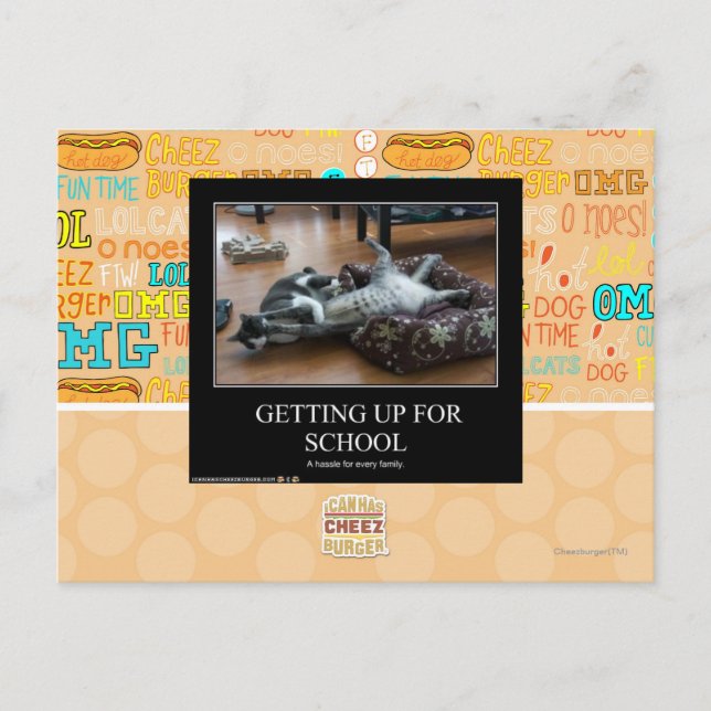 Getting Up For School Postcard (Front)