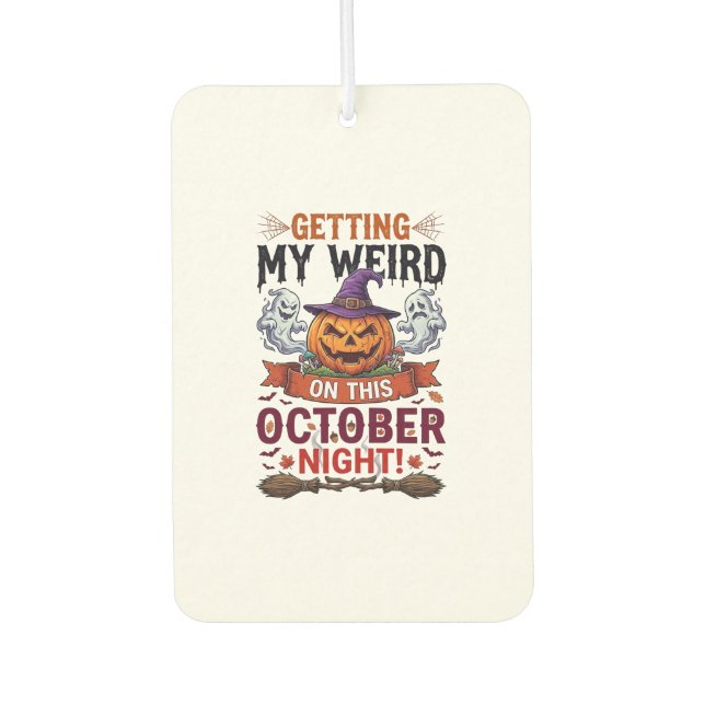 Getting Weird Halloween Pumpkin Ghosts Witch Hat_1 Air Freshener (Front)
