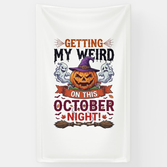 Getting Weird Halloween Pumpkin Ghosts Witch Hat_1 Banner (Vertical)