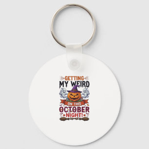 Getting Weird Halloween Pumpkin Ghosts Witch Hat_1 Keychain