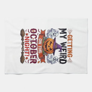 Getting Weird Halloween Pumpkin Ghosts Witch Hat_1 Kitchen Towel