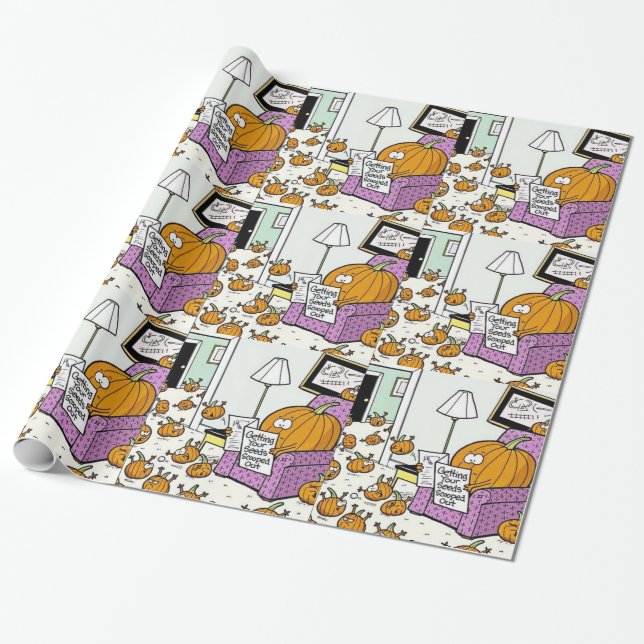 Getting Your Seeds Scooped Out Wrapping Paper (Unrolled)