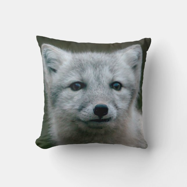 Getty Images | Arctic Fox Kit Throw Pillow (Front)