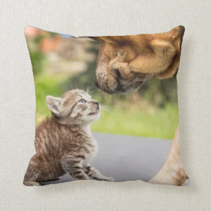 Getty Images Dog & Cat In Love Throw Pillow