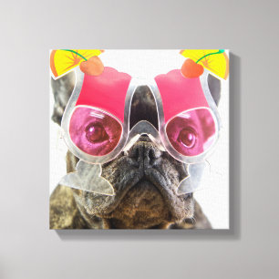 Getty Images   Dog With Cocktail Glasses Canvas Print