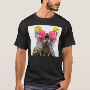 Getty Images   Dog With Cocktail Glasses T-Shirt