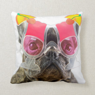 Getty Images Dog With Cocktail Glasses Throw Pillow