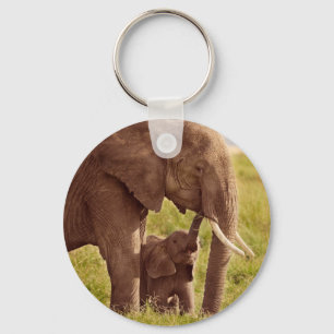 Getty Images Elephant & Baby Keychain