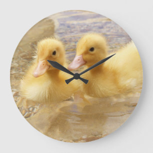 Getty Images   Fuzzy Yellow Ducklings Large Clock