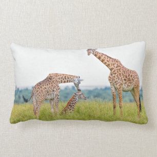 Getty Images Giraffe Family Lumbar Pillow