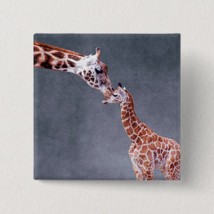 Getty Images Mother & Baby Giraffe 2 Inch Square Button