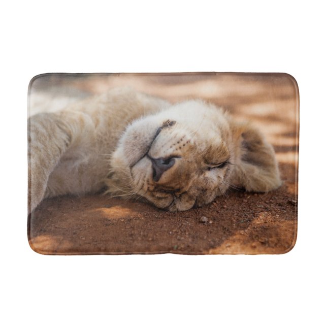 Getty Images | Sleeping Lion Cub Bath Mat (Front)
