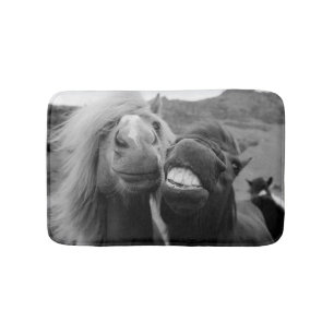Getty Images Smiling Horses Bath Mat