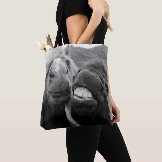 Getty Images | Smiling Horses Tote Bag (Close Up)