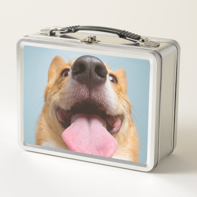 Getty Images | Very Happy Corgi Metal Lunch Box (Front)
