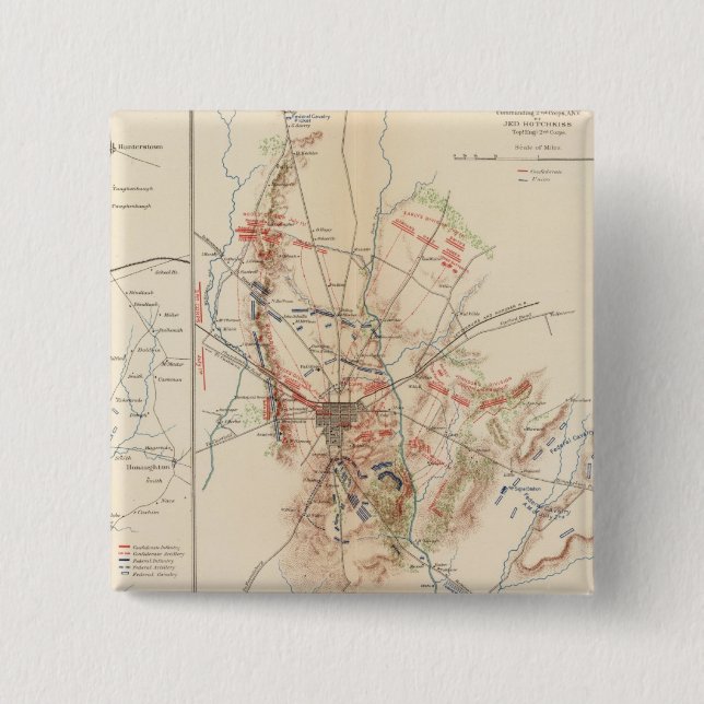 Gettysburg 2 Inch Square Button (Front)