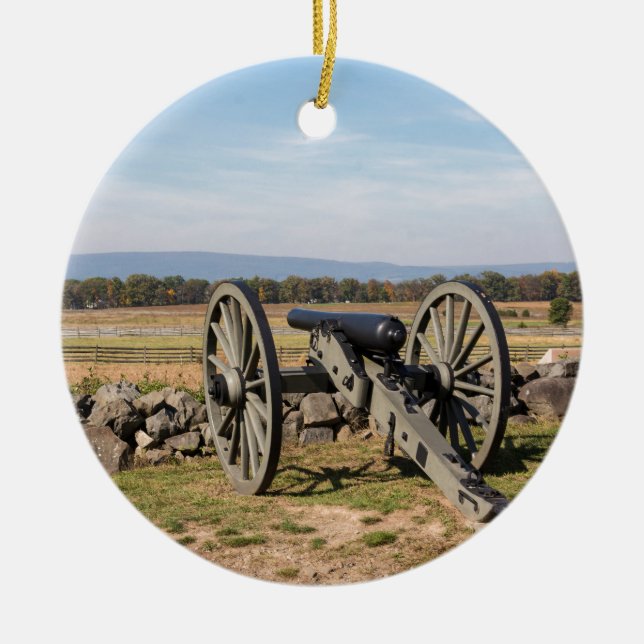 Gettysburg: A view of Pickett's Charge Ceramic Ornament (Front)