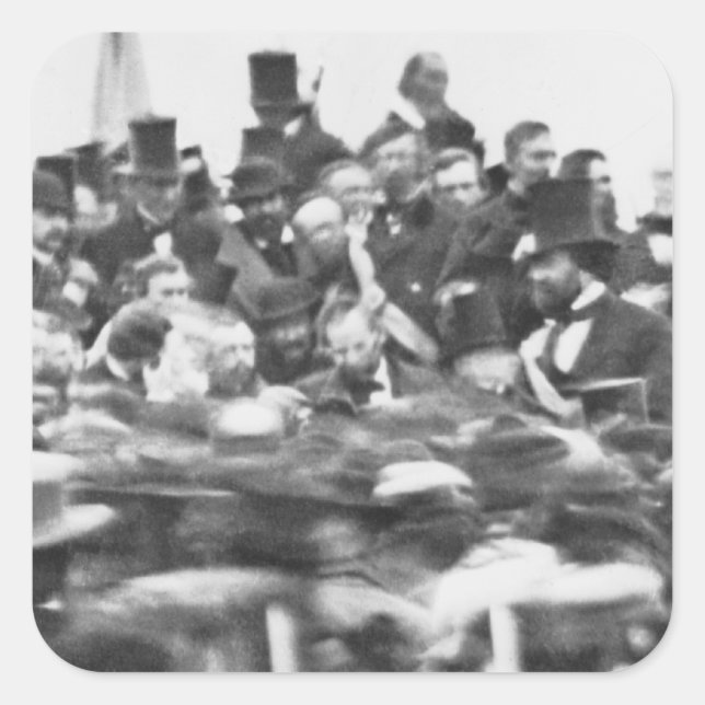 Gettysburg Address, Abraham Lincoln Square Sticker (Front)