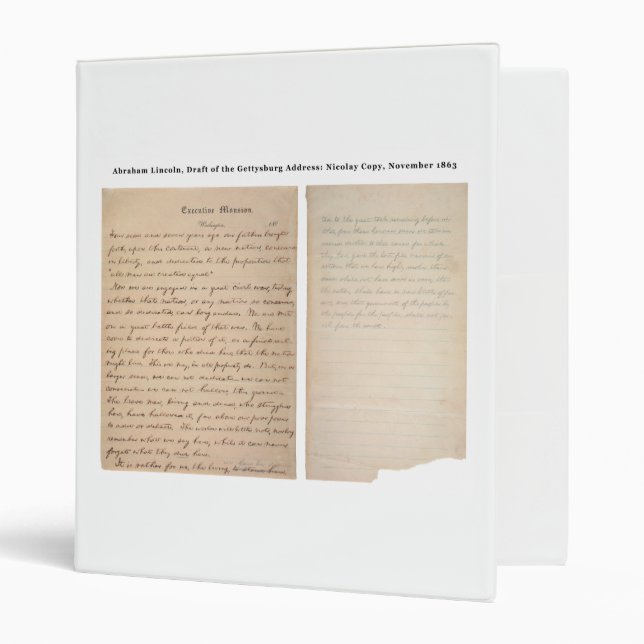 Gettysburg Address Nicolay Copy (1863) Binder (Front/Inside)